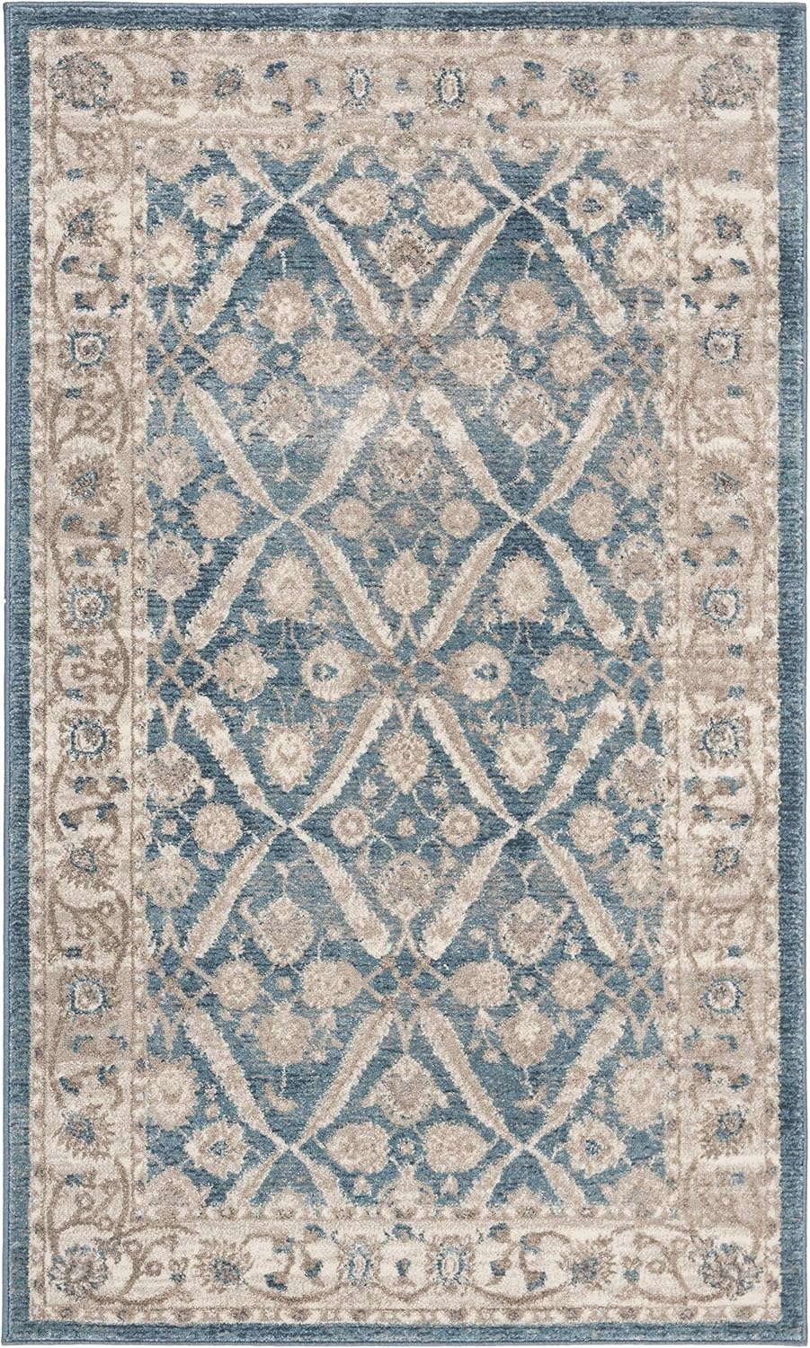 image:imageSAFAVIEH Sofia Collection Area Rug 9 x 12 Blue amp Beige Vintage Oriental Distressed Design NonShedding amp Easy Care Ideal for High Traffic Areas in Living Room Bedroom SOF378CBlueBeige