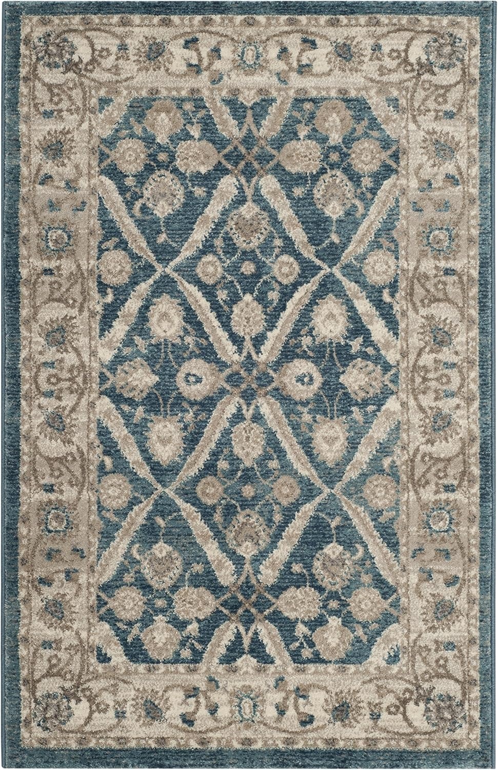 image:imageSAFAVIEH Sofia Collection Area Rug 9 x 12 Blue amp Beige Vintage Oriental Distressed Design NonShedding amp Easy Care Ideal for High Traffic Areas in Living Room Bedroom SOF378CBlueBeige