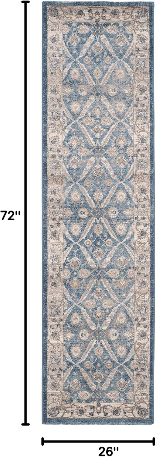 image:imageSAFAVIEH Sofia Collection Area Rug 9 x 12 Blue amp Beige Vintage Oriental Distressed Design NonShedding amp Easy Care Ideal for High Traffic Areas in Living Room Bedroom SOF378CBlueBeige