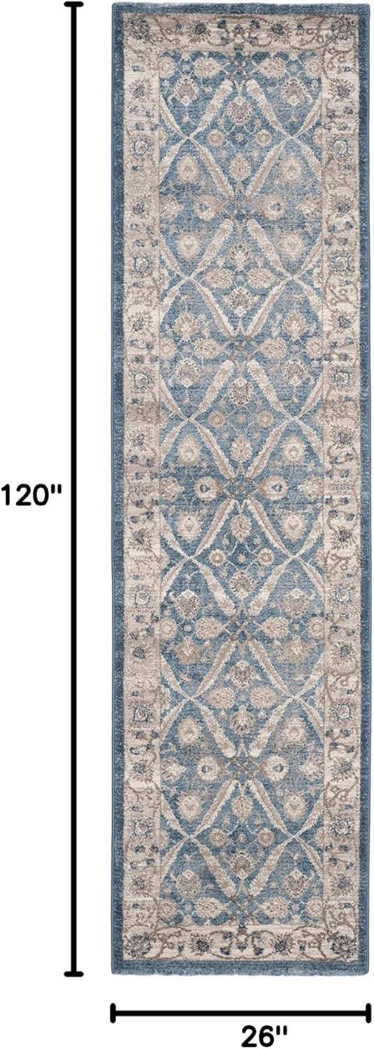 image:imageSAFAVIEH Sofia Collection Area Rug 9 x 12 Blue amp Beige Vintage Oriental Distressed Design NonShedding amp Easy Care Ideal for High Traffic Areas in Living Room Bedroom SOF378CBlueBeige