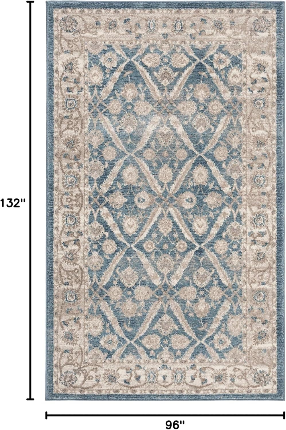 image:imageSAFAVIEH Sofia Collection Area Rug 9 x 12 Blue amp Beige Vintage Oriental Distressed Design NonShedding amp Easy Care Ideal for High Traffic Areas in Living Room Bedroom SOF378CBlueBeige