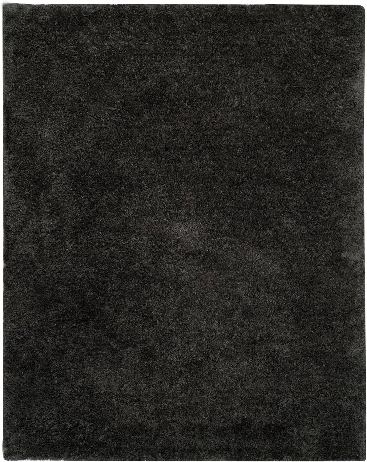 image:imageSAFAVIEH Supreme Shag Collection 8 x 10 Light Blue SGS621D Handmade Solid 15inch Thick Area RugDark Grey
