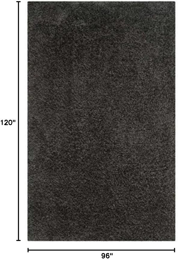 image:imageSAFAVIEH Supreme Shag Collection 8 x 10 Light Blue SGS621D Handmade Solid 15inch Thick Area RugDark Grey