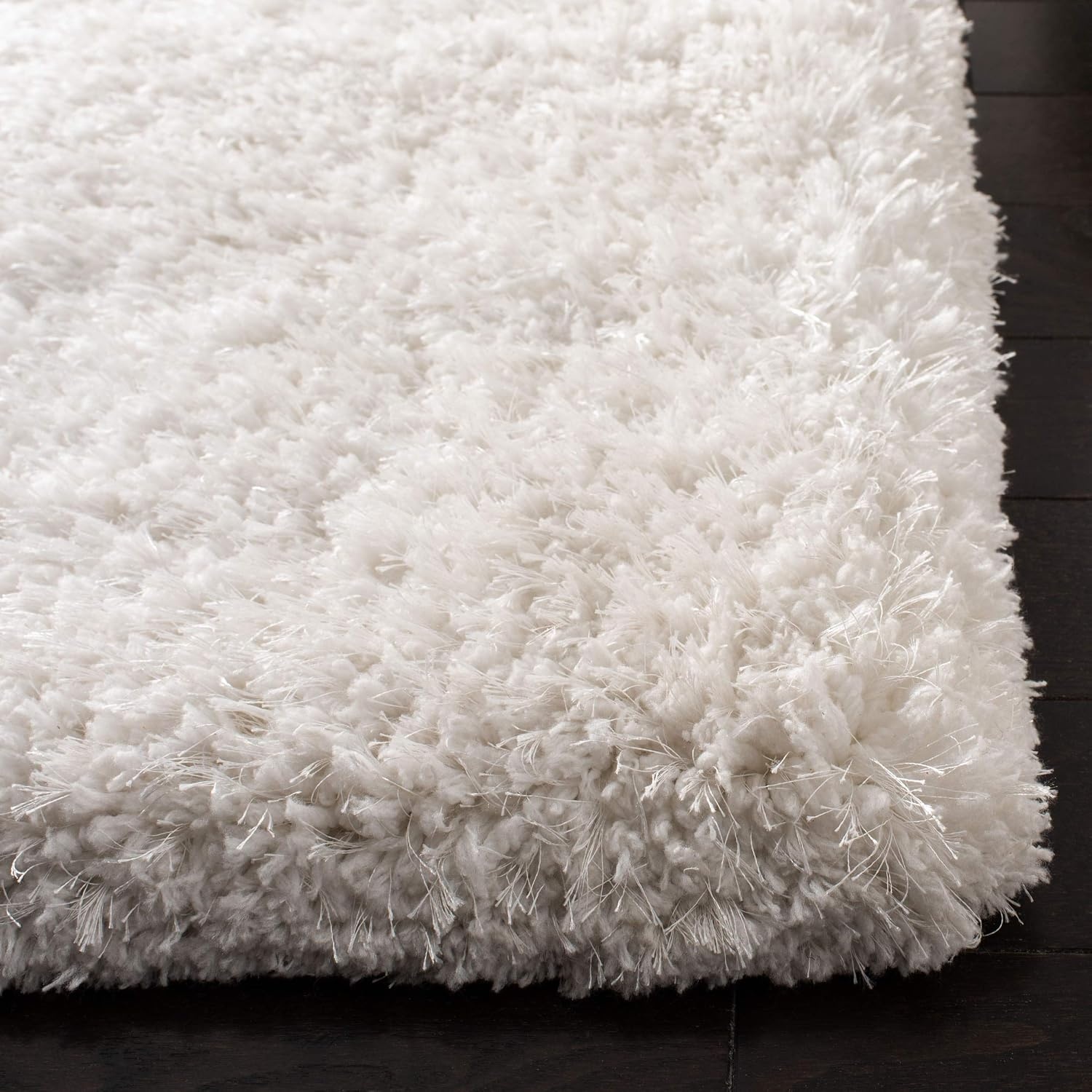 image:imageSAFAVIEH Supreme Shag Collection 8 x 10 Light Blue SGS621D Handmade Solid 15inch Thick Area RugIvory