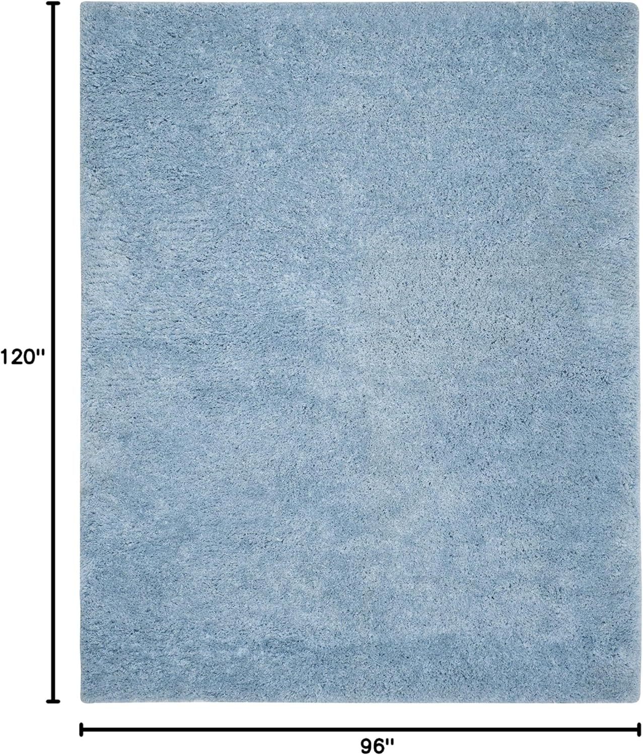 image:imageSAFAVIEH Supreme Shag Collection 8 x 10 Light Blue SGS621D Handmade Solid 15inch Thick Area RugLight Blue