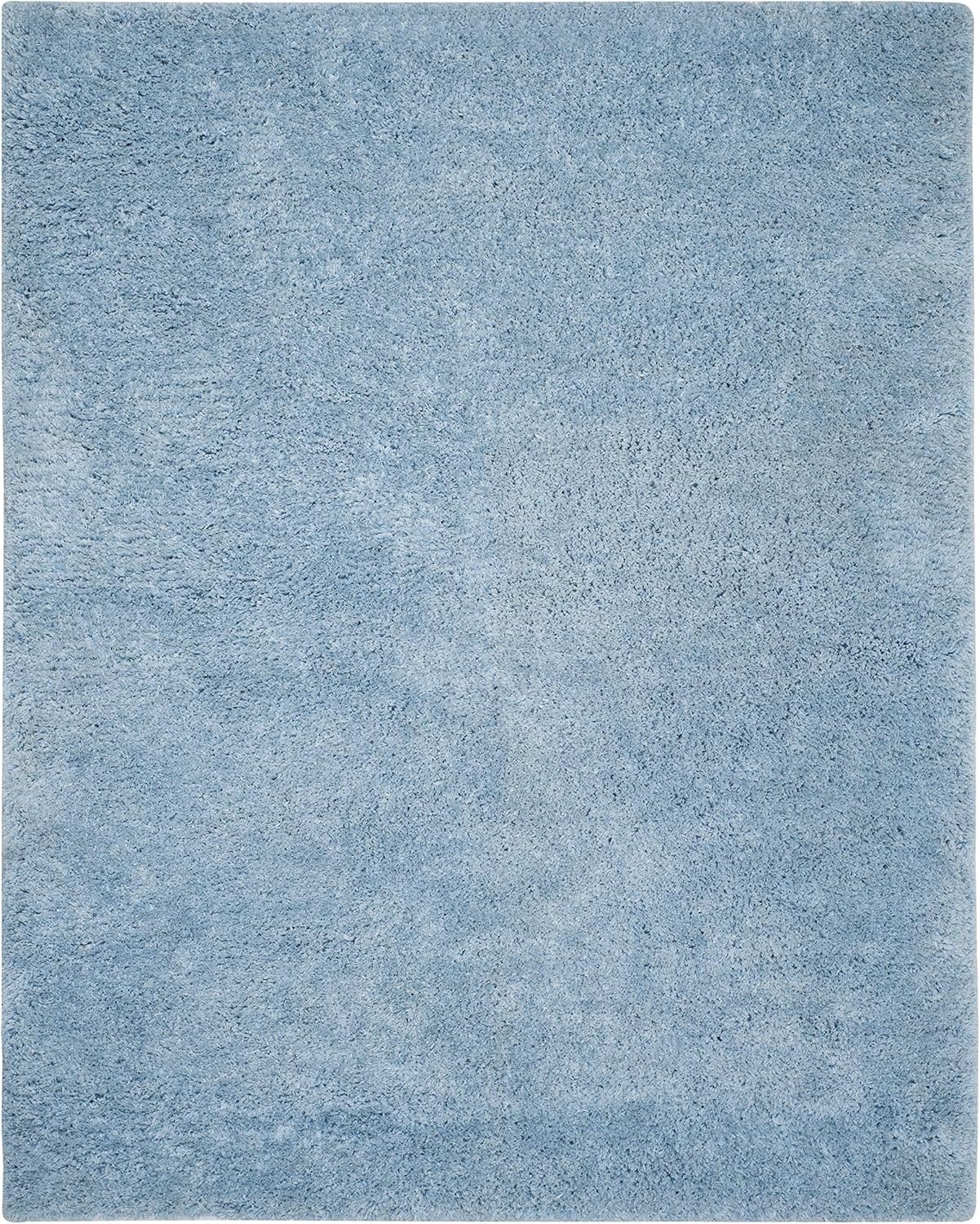 image:imageSAFAVIEH Supreme Shag Collection 8 x 10 Light Blue SGS621D Handmade Solid 15inch Thick Area RugLight Blue