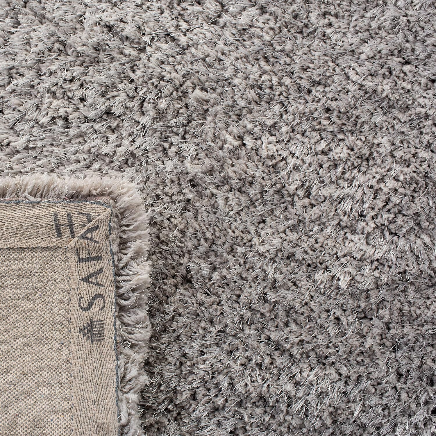 image:imageSAFAVIEH Supreme Shag Collection 8 x 10 Light Blue SGS621D Handmade Solid 15inch Thick Area RugSilver