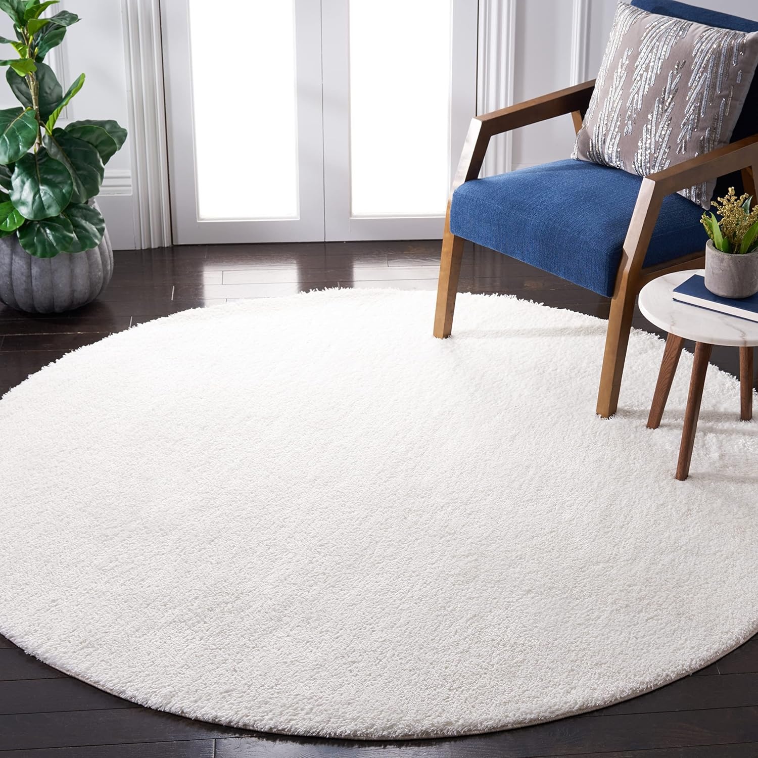 image:imageSAFAVIEH Tahoe Shag Collection Area Rug 9 x 12 Beige Solid Design NonShedding amp Easy Care 12inch Thick Ideal for High Traffic Areas in Living Room Bedroom THO670BWhite