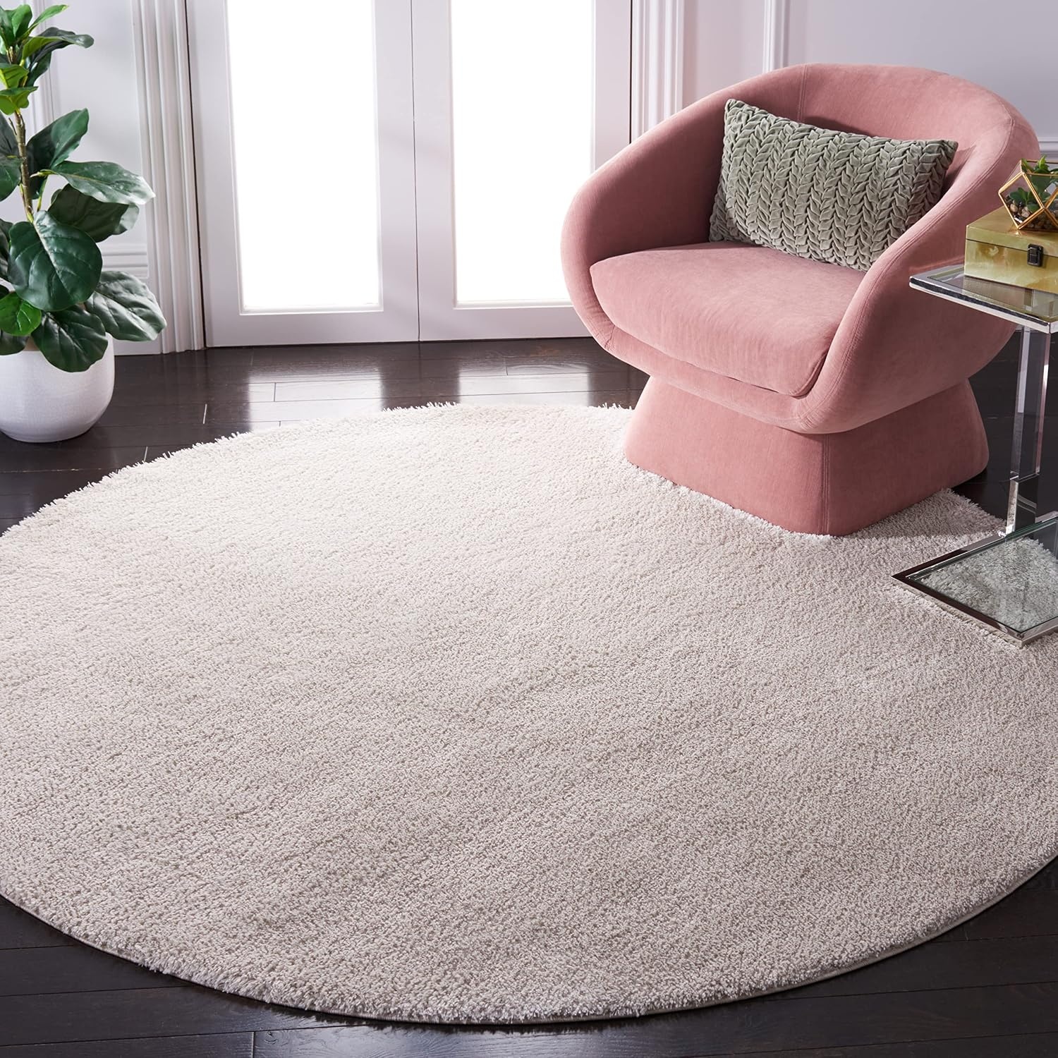 image:imageSAFAVIEH Tahoe Shag Collection Area Rug 9 x 12 Beige Solid Design NonShedding amp Easy Care 12inch Thick Ideal for High Traffic Areas in Living Room Bedroom THO670BSilver