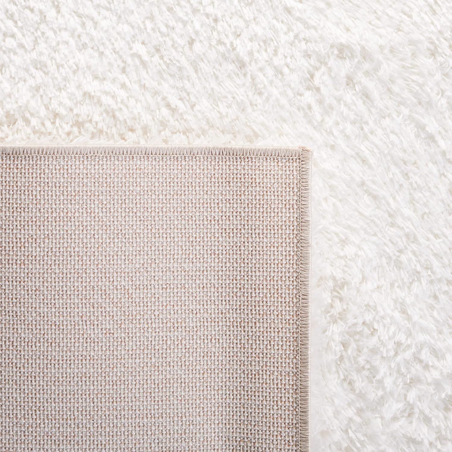 image:imageSAFAVIEH Tahoe Shag Collection Area Rug 9 x 12 Beige Solid Design NonShedding amp Easy Care 12inch Thick Ideal for High Traffic Areas in Living Room Bedroom THO670BWhite