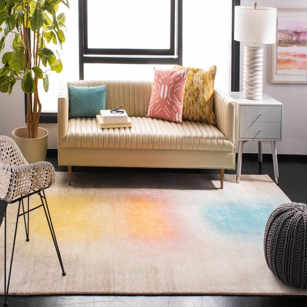 image:imageSAFAVIEH Tahoe Shag Collection Area Rug 9 x 12 Beige Solid Design NonShedding amp Easy Care 12inch Thick Ideal for High Traffic Areas in Living Room Bedroom THO670BSage