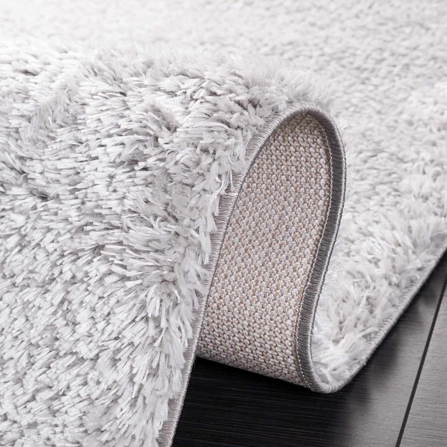 image:imageSAFAVIEH Tahoe Shag Collection Area Rug 9 x 12 Beige Solid Design NonShedding amp Easy Care 12inch Thick Ideal for High Traffic Areas in Living Room Bedroom THO670BLight Grey