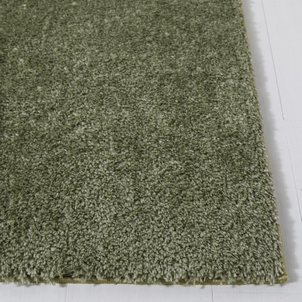 image:imageSAFAVIEH Tahoe Shag Collection Area Rug 9 x 12 Beige Solid Design NonShedding amp Easy Care 12inch Thick Ideal for High Traffic Areas in Living Room Bedroom THO670BSage