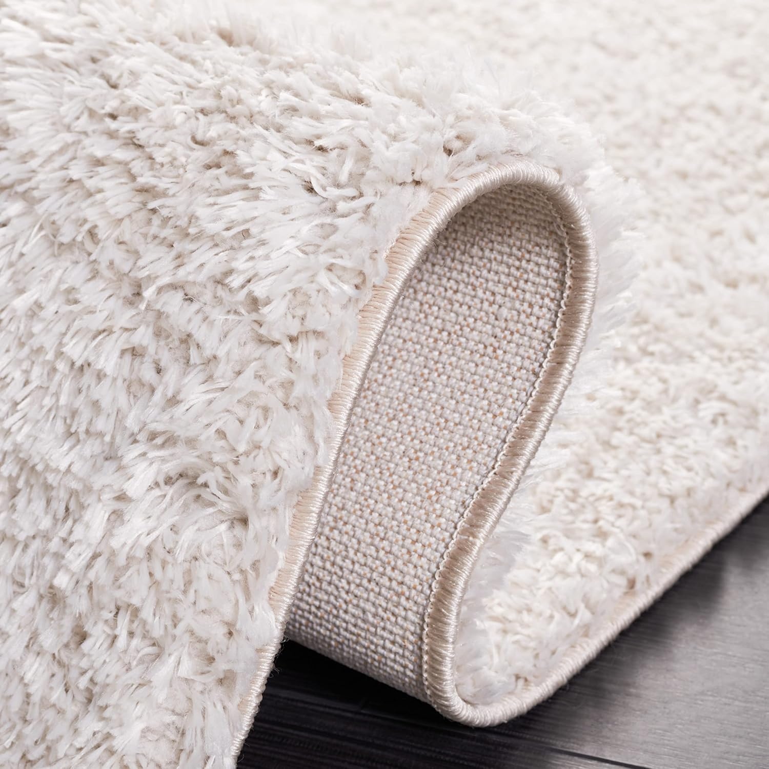 image:imageSAFAVIEH Tahoe Shag Collection Area Rug 9 x 12 Beige Solid Design NonShedding amp Easy Care 12inch Thick Ideal for High Traffic Areas in Living Room Bedroom THO670BSilver
