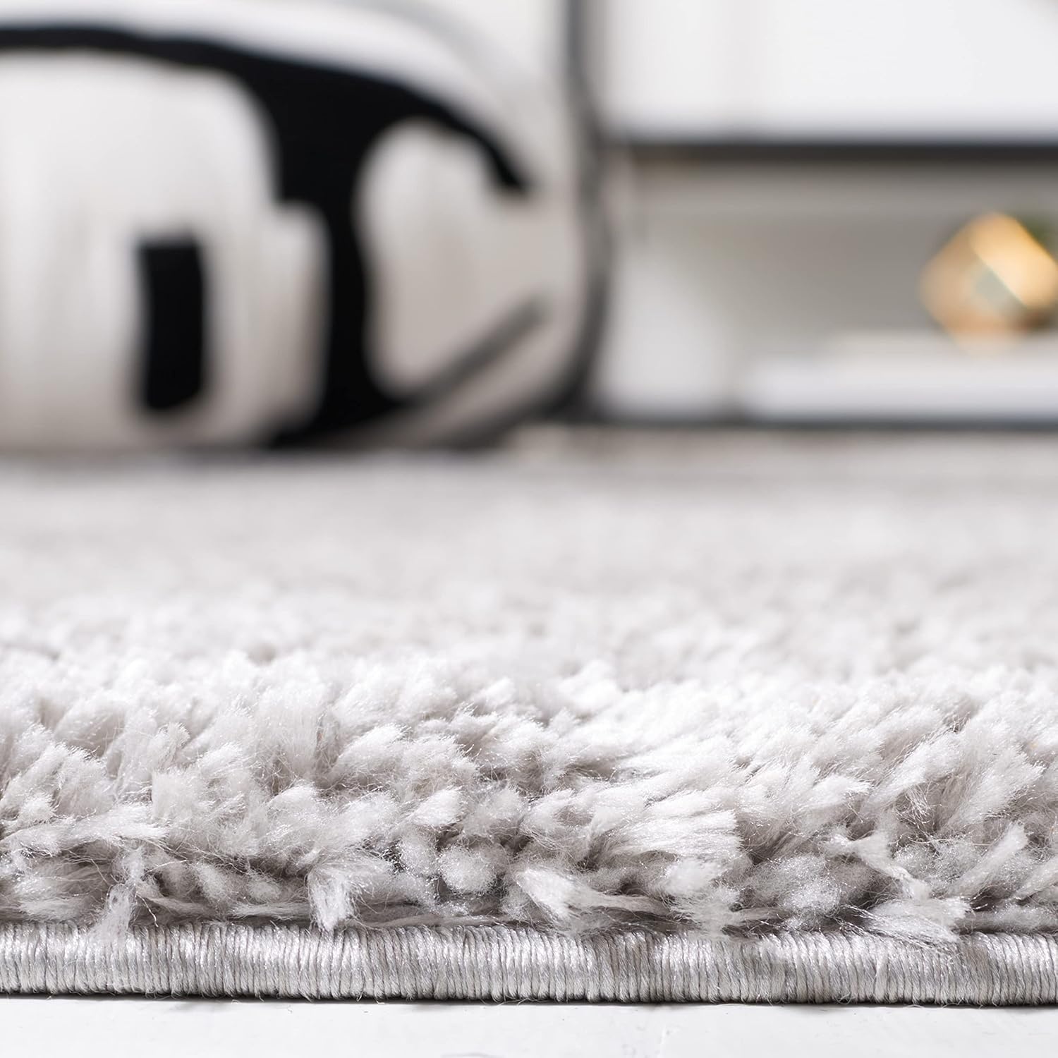 image:imageSAFAVIEH Tahoe Shag Collection Area Rug 9 x 12 Beige Solid Design NonShedding amp Easy Care 12inch Thick Ideal for High Traffic Areas in Living Room Bedroom THO670BGrey