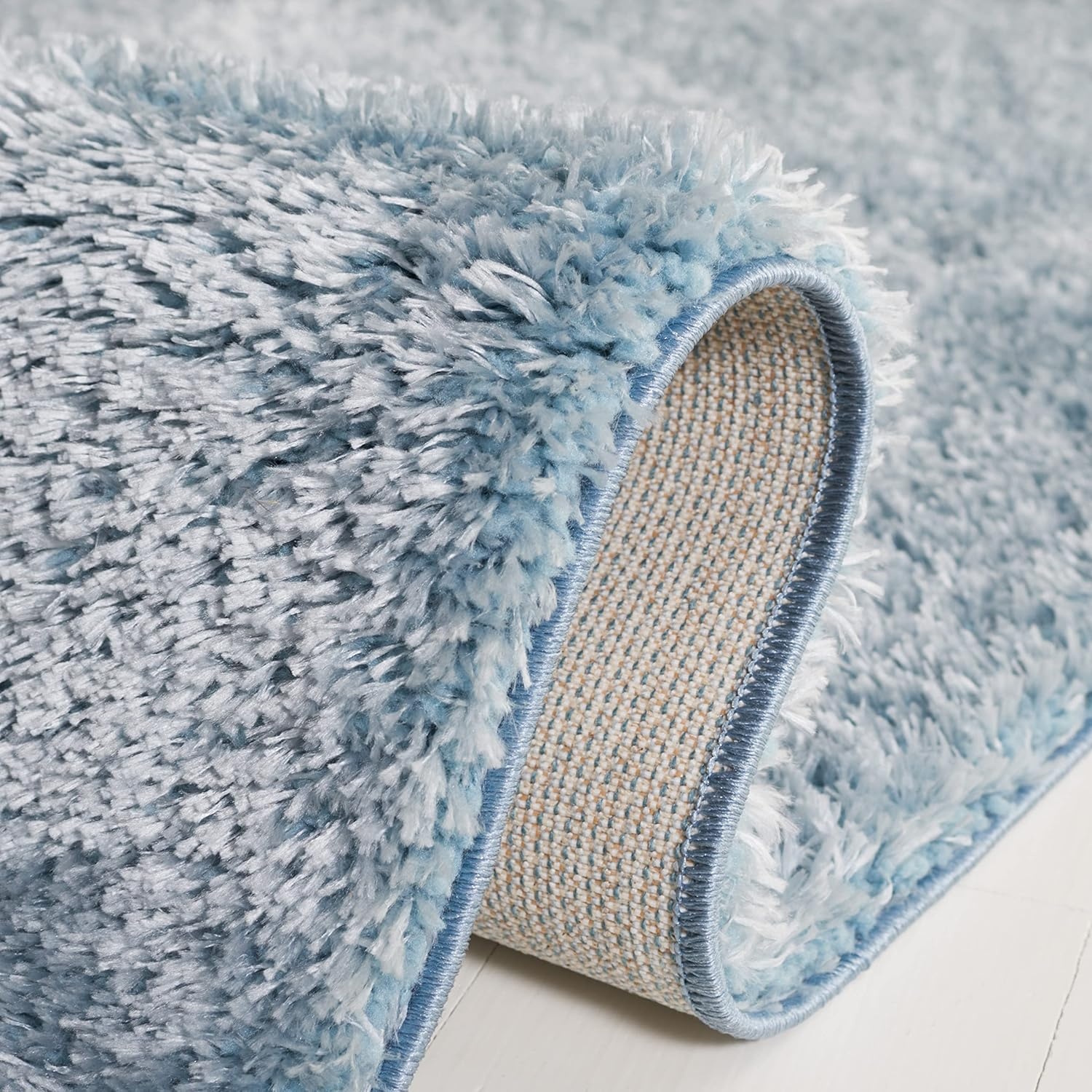 image:imageSAFAVIEH Tahoe Shag Collection Area Rug 9 x 12 Beige Solid Design NonShedding amp Easy Care 12inch Thick Ideal for High Traffic Areas in Living Room Bedroom THO670BBlue
