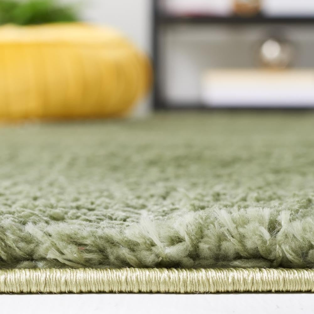 image:imageSAFAVIEH Tahoe Shag Collection Area Rug 9 x 12 Beige Solid Design NonShedding amp Easy Care 12inch Thick Ideal for High Traffic Areas in Living Room Bedroom THO670BSage