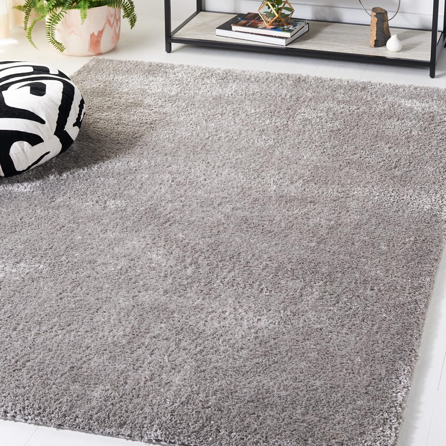 image:imageSAFAVIEH Tahoe Shag Collection Area Rug 9 x 12 Beige Solid Design NonShedding amp Easy Care 12inch Thick Ideal for High Traffic Areas in Living Room Bedroom THO670BGrey