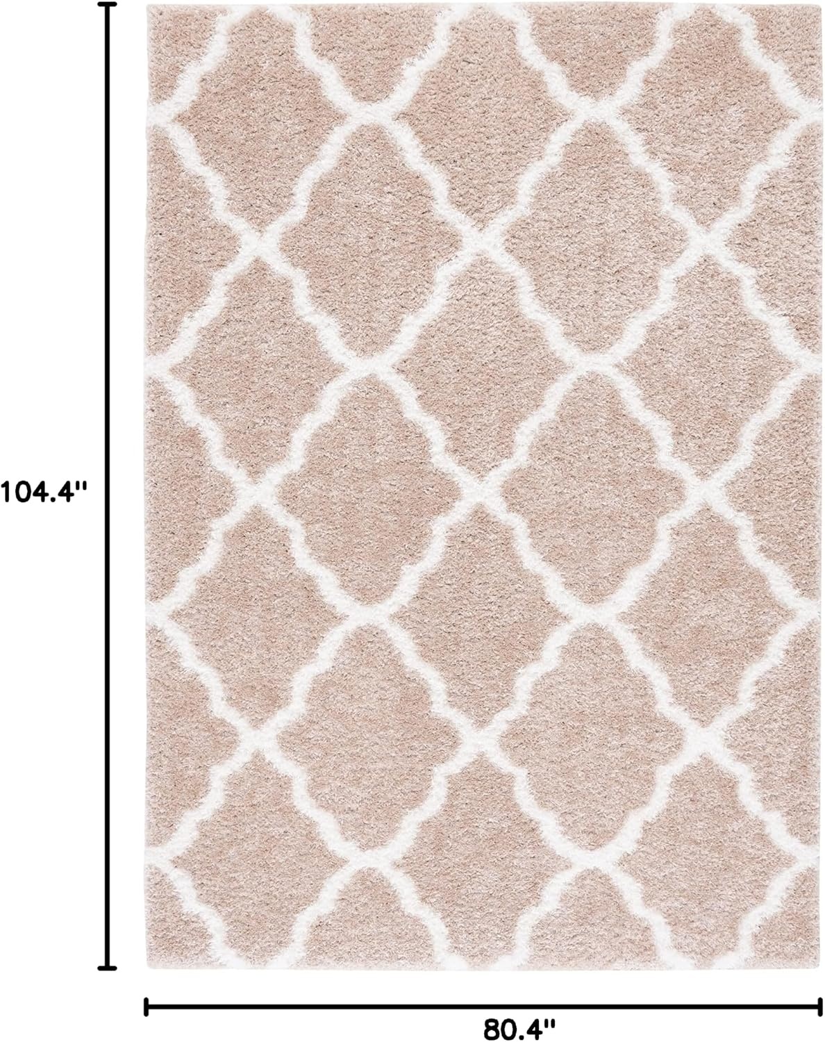 image:imageSAFAVIEH Tahoe Shag Collection Area Rug 9 x 12 Black amp White Trellis Design NonShedding amp Easy Care 12inch Thick Ideal for High Traffic Areas in Living Room Bedroom THO675ZBeigeWhite