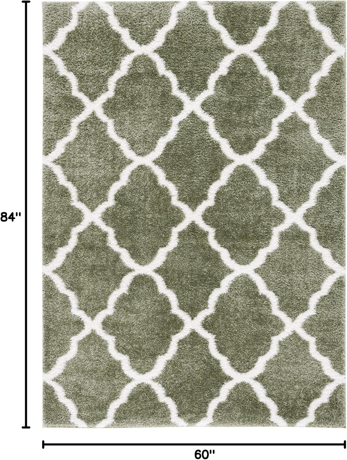image:imageSAFAVIEH Tahoe Shag Collection Area Rug 9 x 12 Black amp White Trellis Design NonShedding amp Easy Care 12inch Thick Ideal for High Traffic Areas in Living Room Bedroom THO675ZSageWhite