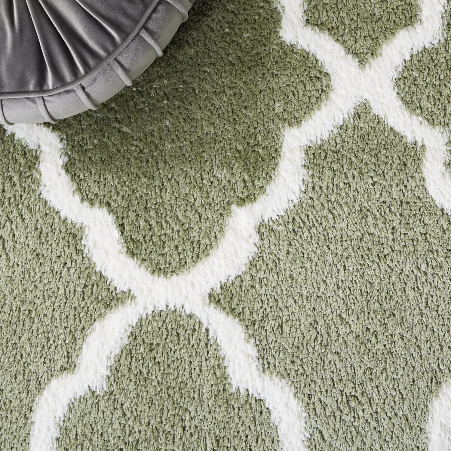 image:imageSAFAVIEH Tahoe Shag Collection Area Rug 9 x 12 Black amp White Trellis Design NonShedding amp Easy Care 12inch Thick Ideal for High Traffic Areas in Living Room Bedroom THO675ZSageWhite
