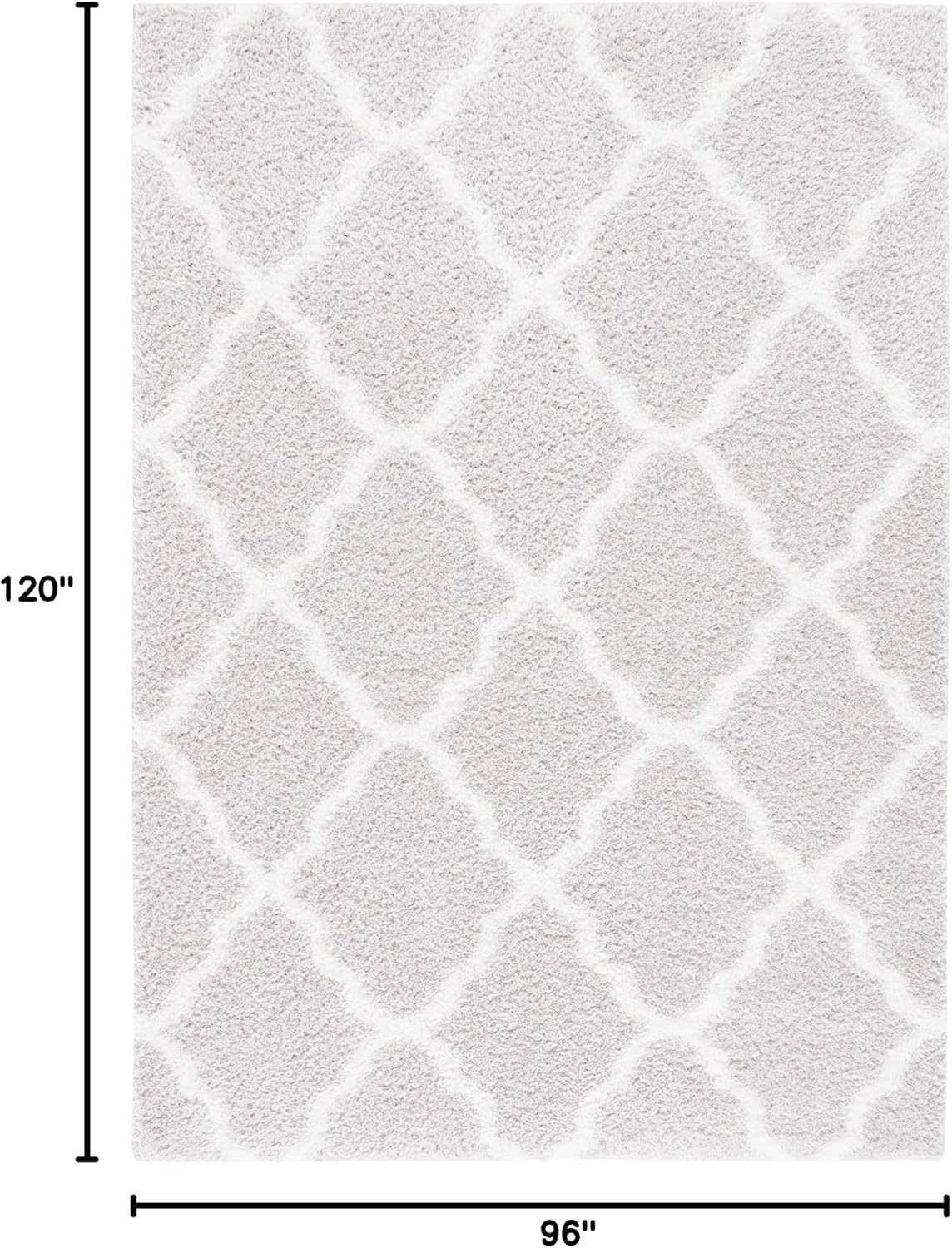 image:imageSAFAVIEH Tahoe Shag Collection Area Rug 9 x 12 Black amp White Trellis Design NonShedding amp Easy Care 12inch Thick Ideal for High Traffic Areas in Living Room Bedroom THO675ZSilverWhite