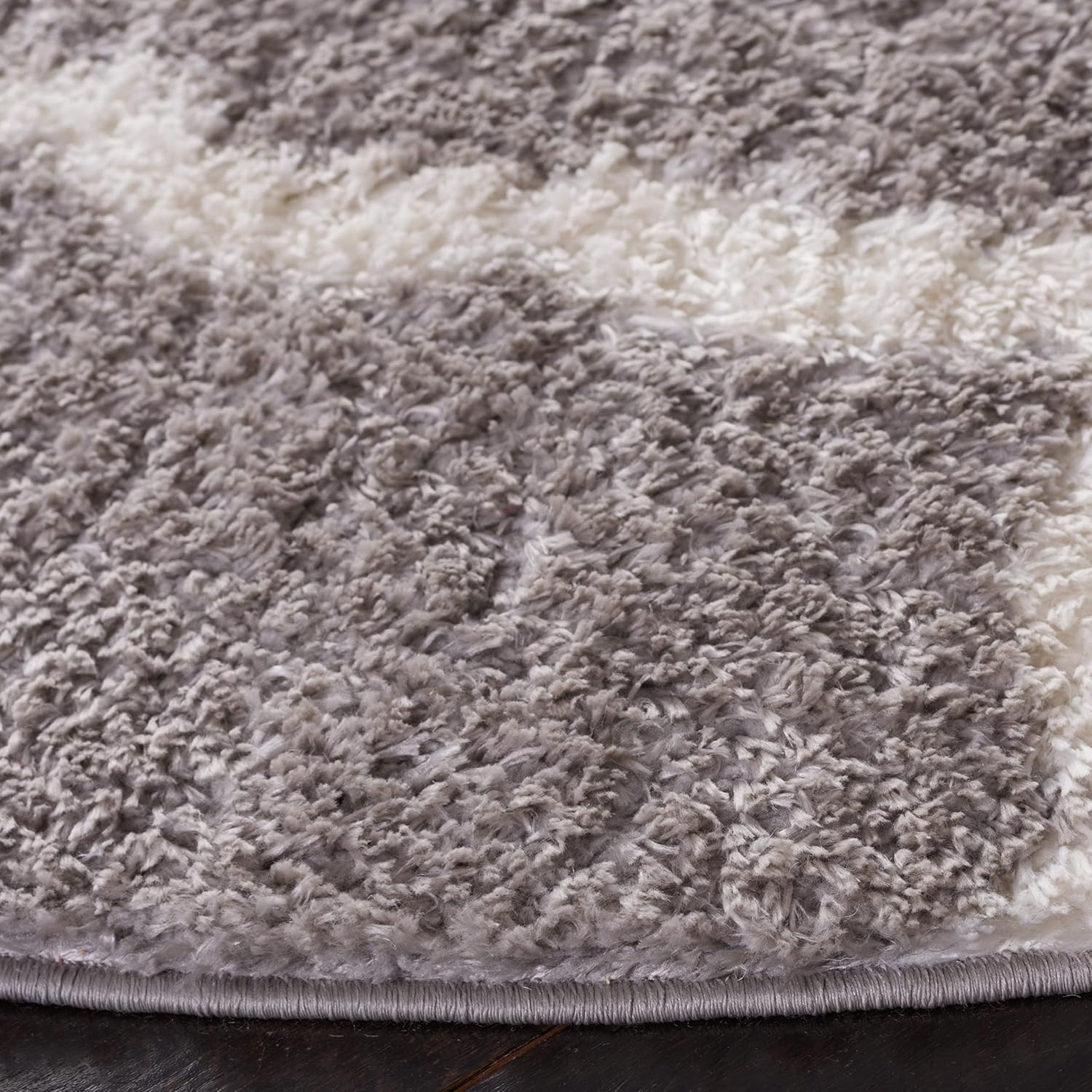 image:imageSAFAVIEH Tahoe Shag Collection Area Rug 9 x 12 Black amp White Trellis Design NonShedding amp Easy Care 12inch Thick Ideal for High Traffic Areas in Living Room Bedroom THO675ZGreyWhite