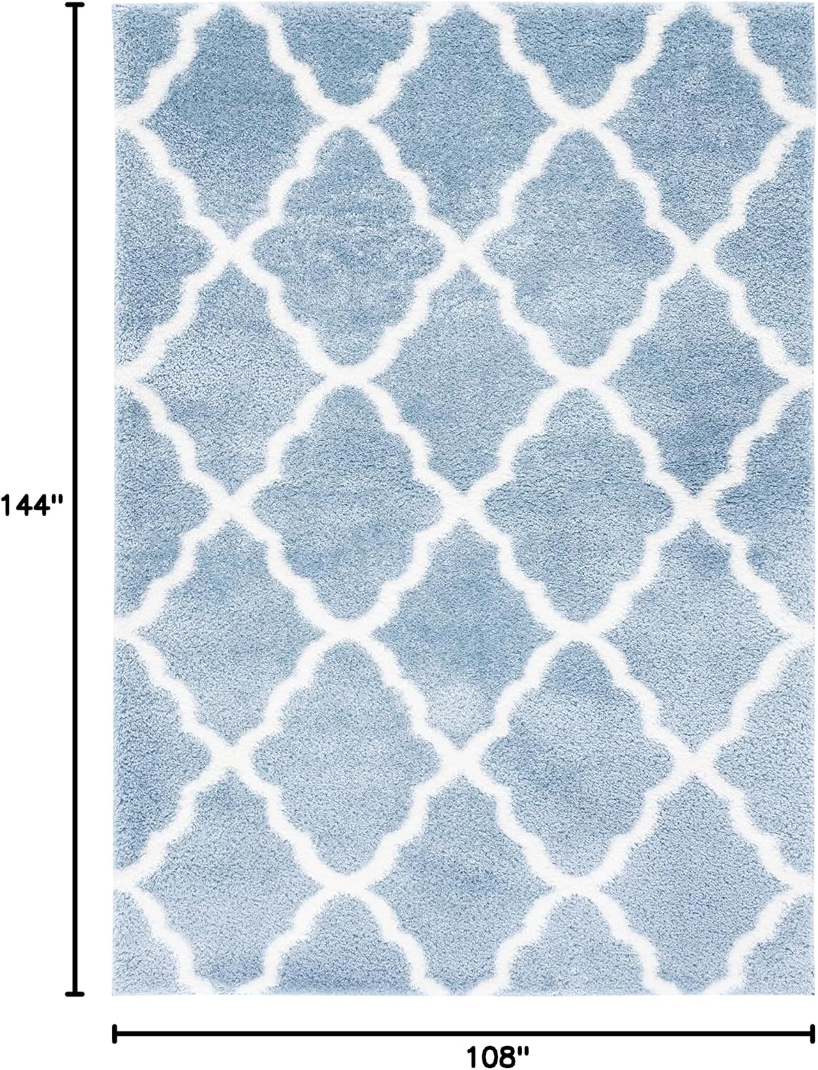 image:imageSAFAVIEH Tahoe Shag Collection Area Rug 9 x 12 Black amp White Trellis Design NonShedding amp Easy Care 12inch Thick Ideal for High Traffic Areas in Living Room Bedroom THO675ZBlueWhite