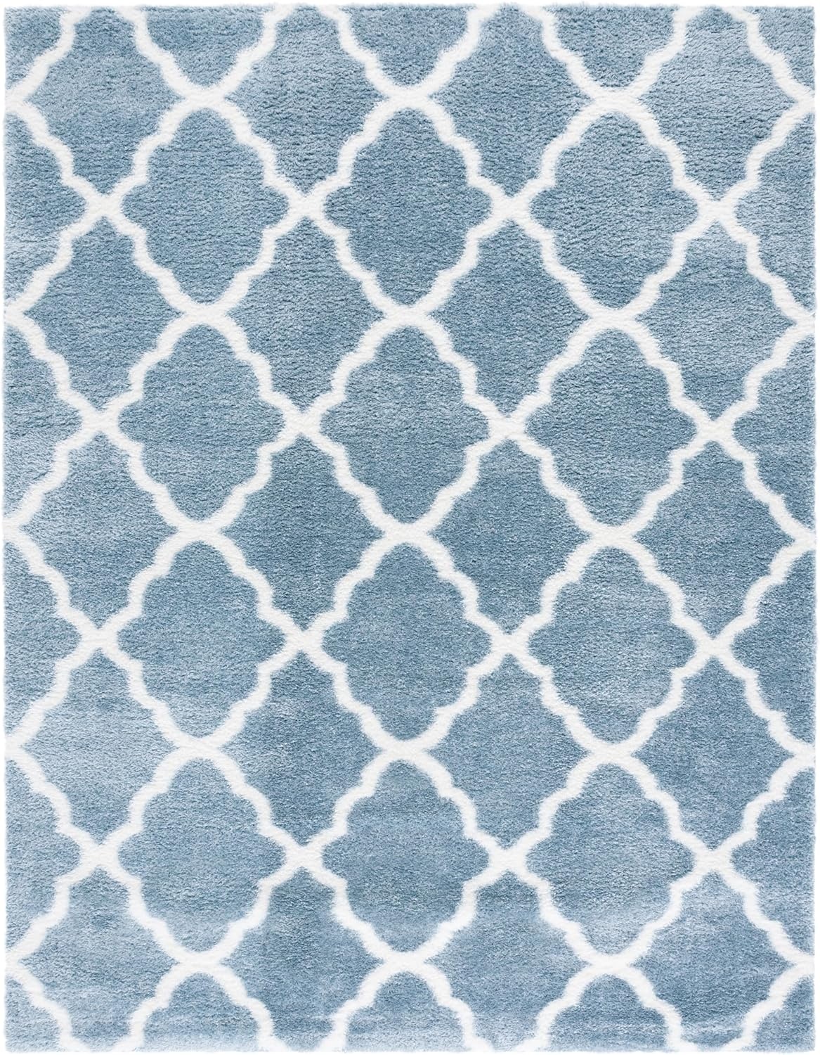 image:imageSAFAVIEH Tahoe Shag Collection Area Rug 9 x 12 Black amp White Trellis Design NonShedding amp Easy Care 12inch Thick Ideal for High Traffic Areas in Living Room Bedroom THO675ZBlueWhite