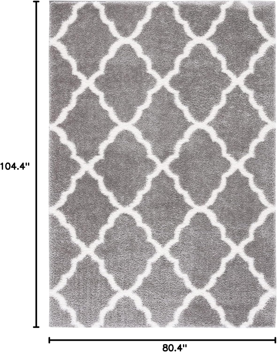 image:imageSAFAVIEH Tahoe Shag Collection Area Rug 9 x 12 Black amp White Trellis Design NonShedding amp Easy Care 12inch Thick Ideal for High Traffic Areas in Living Room Bedroom THO675ZGreyWhite