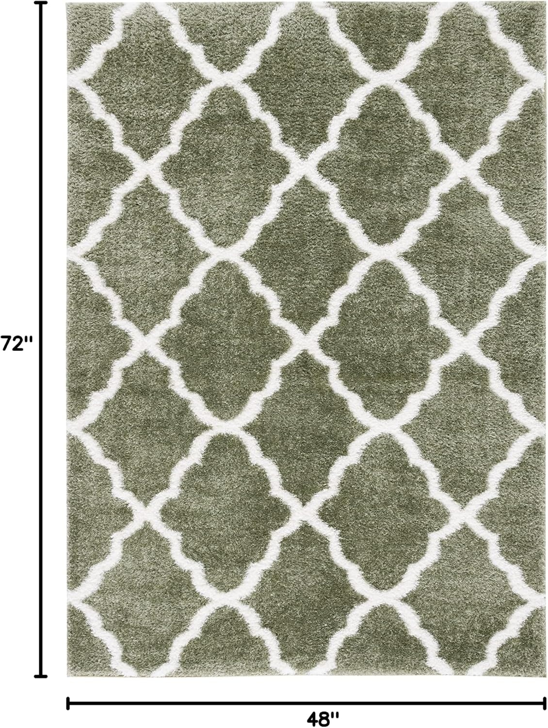 image:imageSAFAVIEH Tahoe Shag Collection Area Rug 9 x 12 Black amp White Trellis Design NonShedding amp Easy Care 12inch Thick Ideal for High Traffic Areas in Living Room Bedroom THO675ZSageWhite