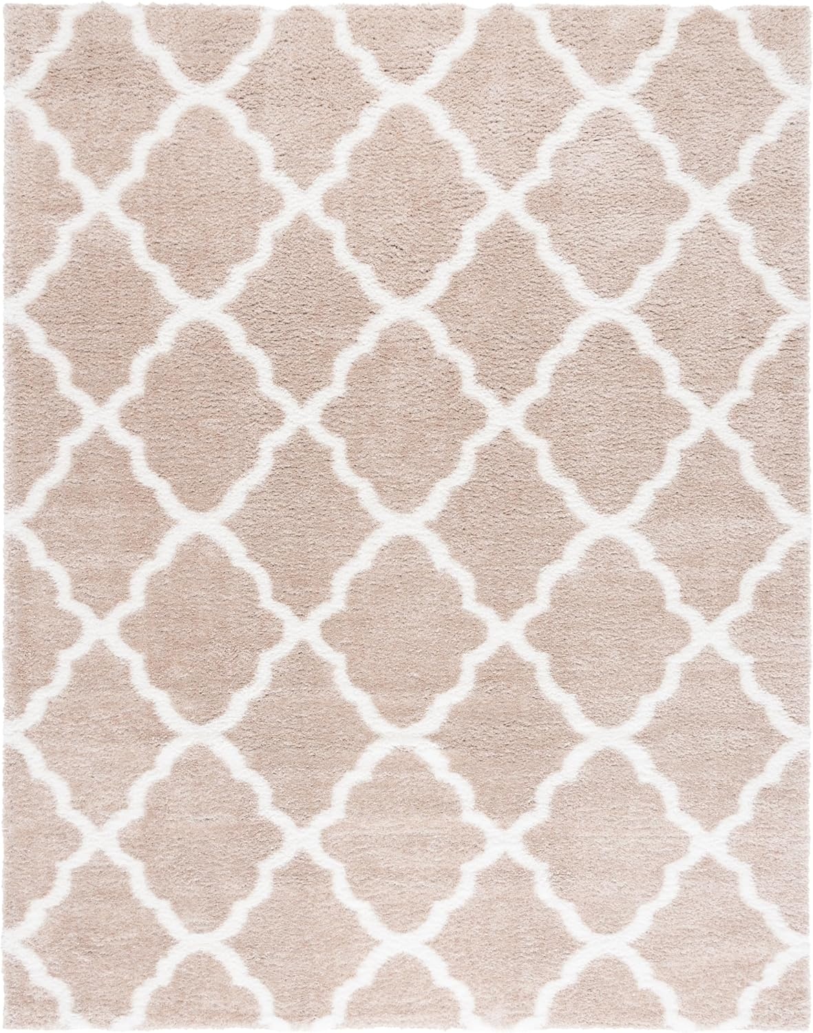 image:imageSAFAVIEH Tahoe Shag Collection Area Rug 9 x 12 Black amp White Trellis Design NonShedding amp Easy Care 12inch Thick Ideal for High Traffic Areas in Living Room Bedroom THO675ZBeigeWhite