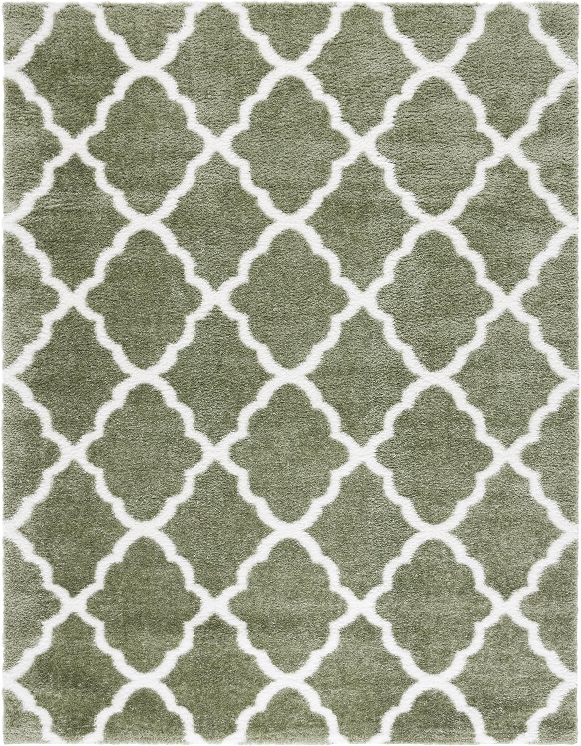 image:imageSAFAVIEH Tahoe Shag Collection Area Rug 9 x 12 Black amp White Trellis Design NonShedding amp Easy Care 12inch Thick Ideal for High Traffic Areas in Living Room Bedroom THO675ZSageWhite