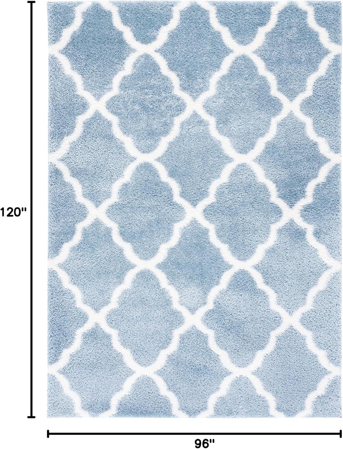 image:imageSAFAVIEH Tahoe Shag Collection Area Rug 9 x 12 Black amp White Trellis Design NonShedding amp Easy Care 12inch Thick Ideal for High Traffic Areas in Living Room Bedroom THO675ZBlueWhite