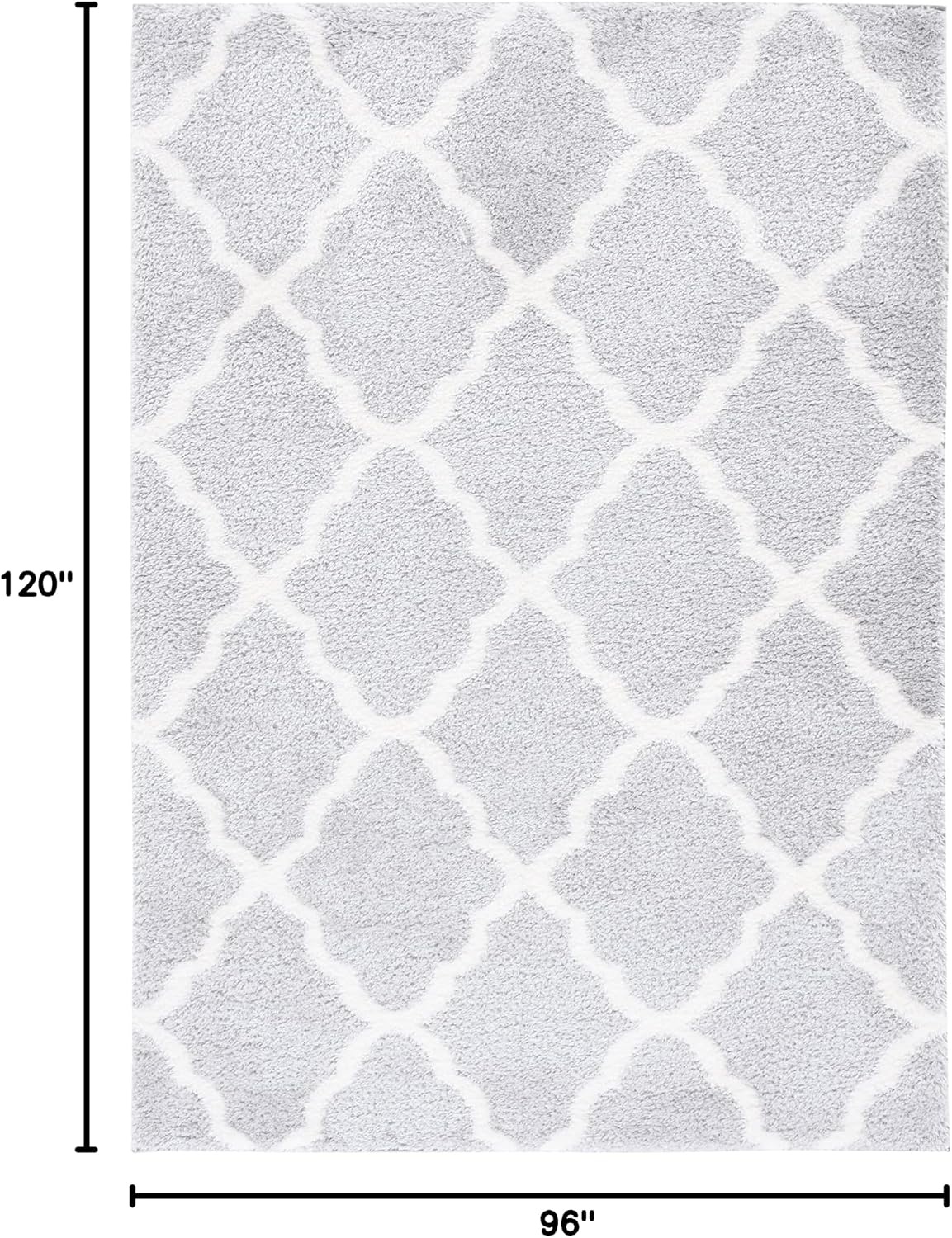 image:imageSAFAVIEH Tahoe Shag Collection Area Rug 9 x 12 Black amp White Trellis Design NonShedding amp Easy Care 12inch Thick Ideal for High Traffic Areas in Living Room Bedroom THO675ZLight GreyWhite