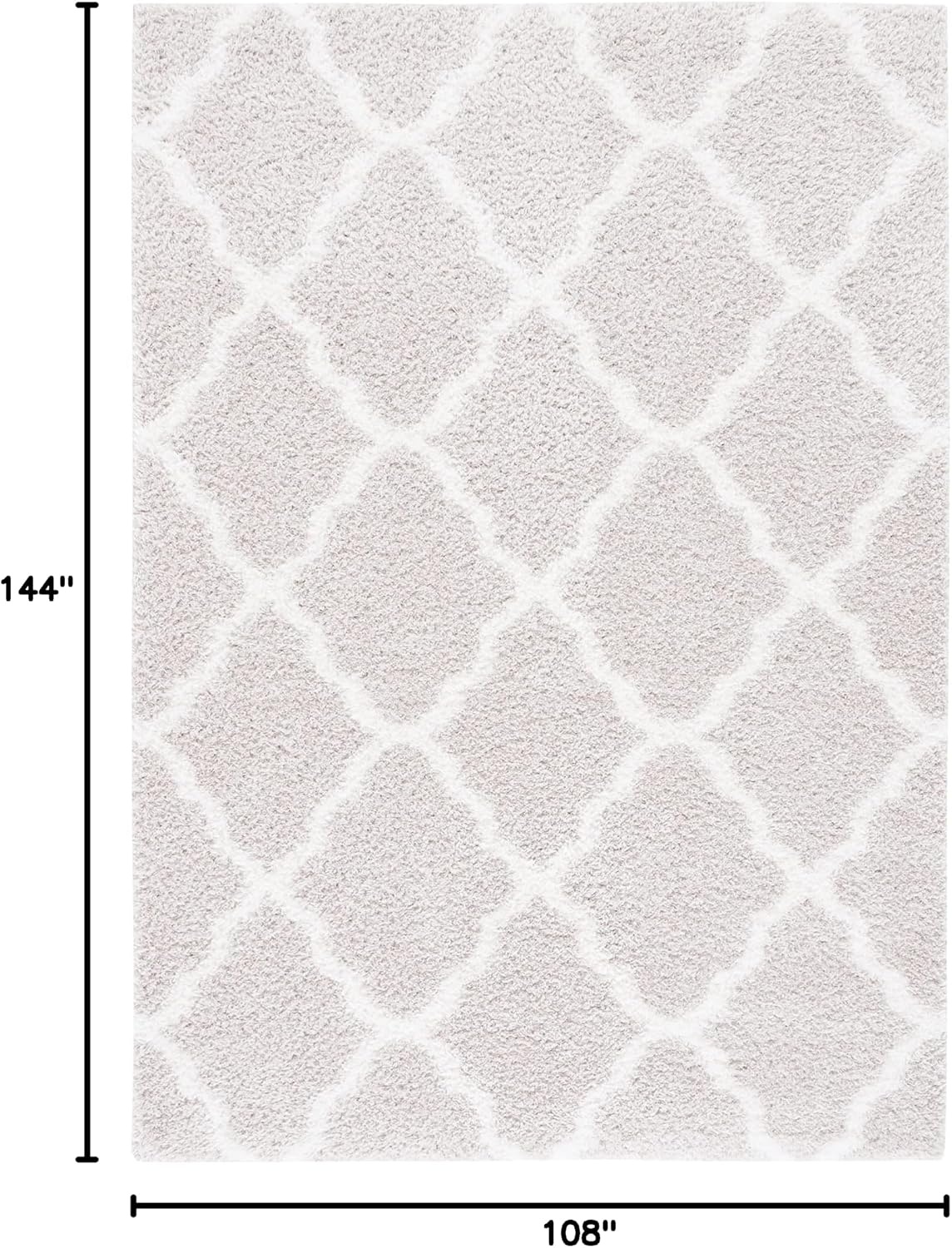 image:imageSAFAVIEH Tahoe Shag Collection Area Rug 9 x 12 Black amp White Trellis Design NonShedding amp Easy Care 12inch Thick Ideal for High Traffic Areas in Living Room Bedroom THO675ZSilverWhite