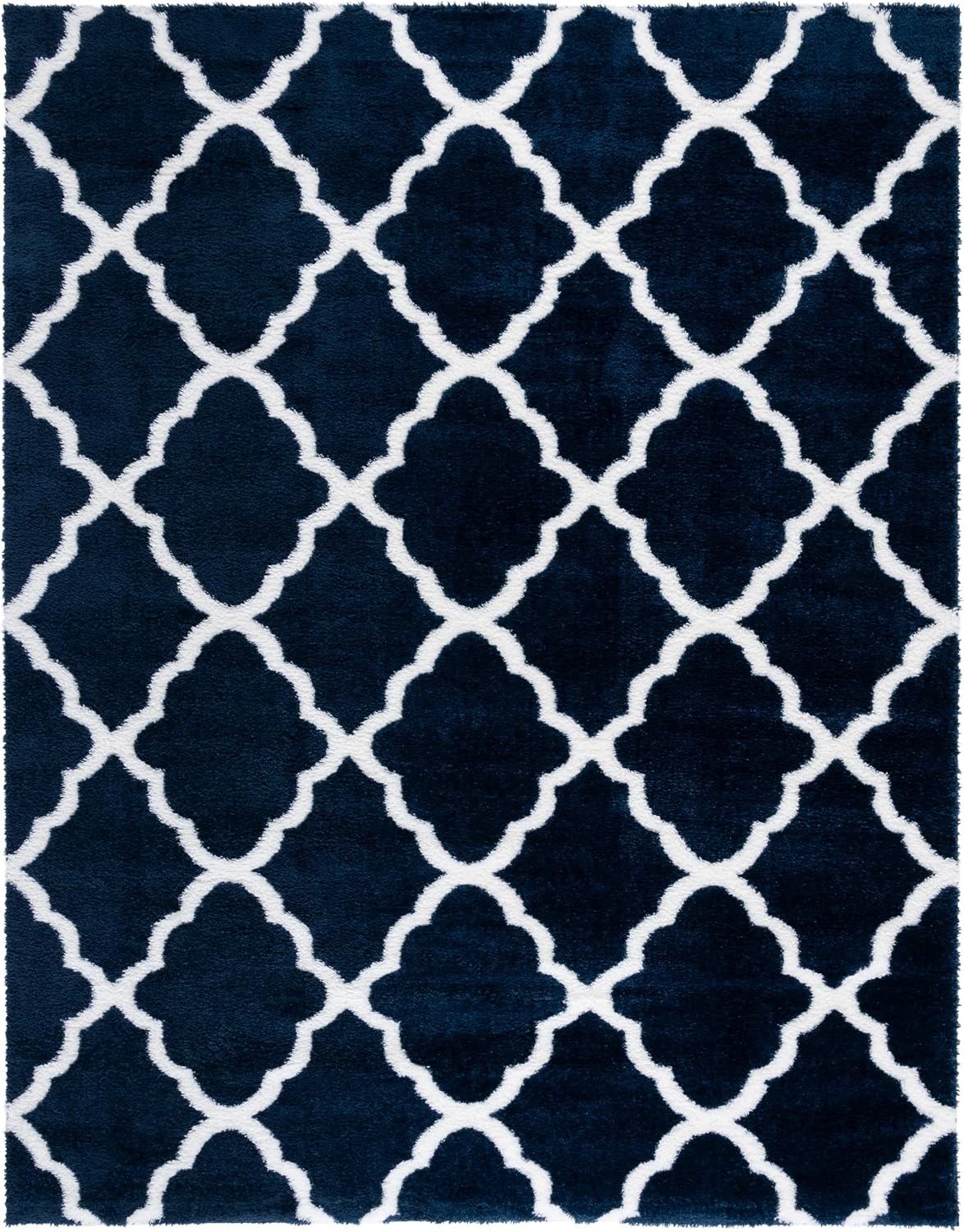 image:imageSAFAVIEH Tahoe Shag Collection Area Rug 9 x 12 Black amp White Trellis Design NonShedding amp Easy Care 12inch Thick Ideal for High Traffic Areas in Living Room Bedroom THO675ZNavyWhite