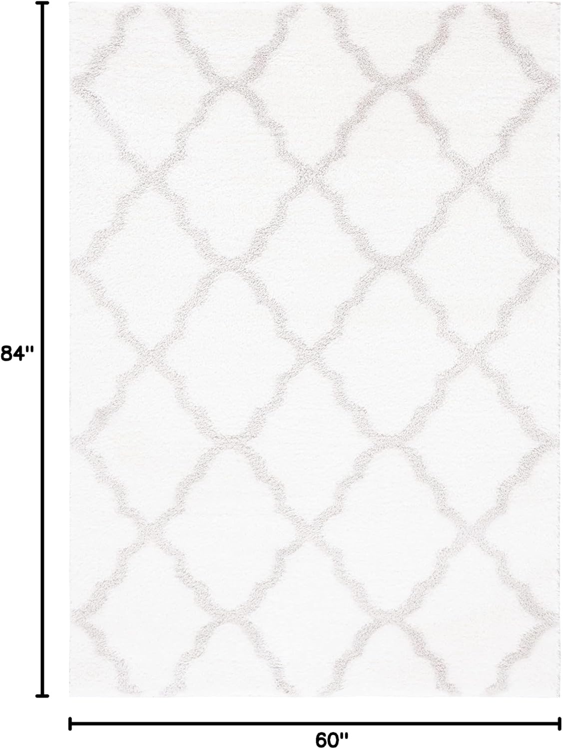 image:imageSAFAVIEH Tahoe Shag Collection Area Rug 9 x 12 Black amp White Trellis Design NonShedding amp Easy Care 12inch Thick Ideal for High Traffic Areas in Living Room Bedroom THO675ZWhiteSilver