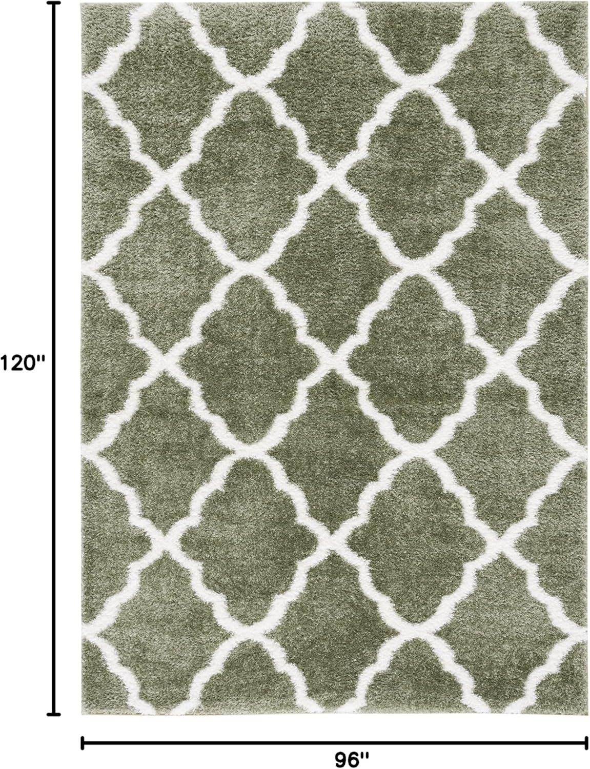 image:imageSAFAVIEH Tahoe Shag Collection Area Rug 9 x 12 Black amp White Trellis Design NonShedding amp Easy Care 12inch Thick Ideal for High Traffic Areas in Living Room Bedroom THO675ZSageWhite