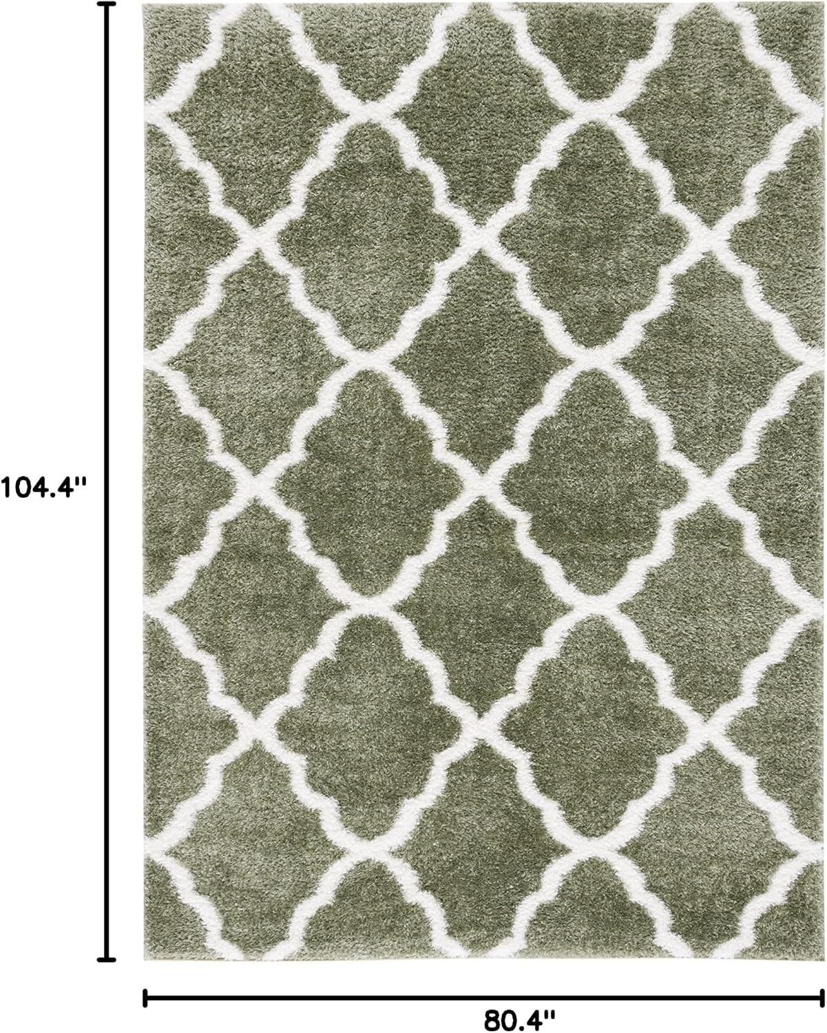image:imageSAFAVIEH Tahoe Shag Collection Area Rug 9 x 12 Black amp White Trellis Design NonShedding amp Easy Care 12inch Thick Ideal for High Traffic Areas in Living Room Bedroom THO675ZSageWhite