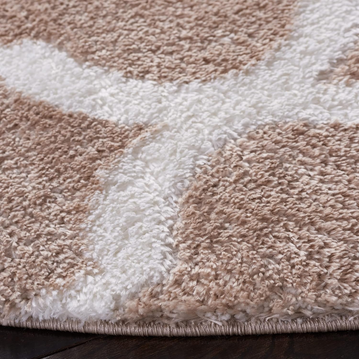image:imageSAFAVIEH Tahoe Shag Collection Area Rug 9 x 12 Black amp White Trellis Design NonShedding amp Easy Care 12inch Thick Ideal for High Traffic Areas in Living Room Bedroom THO675ZBeigeWhite