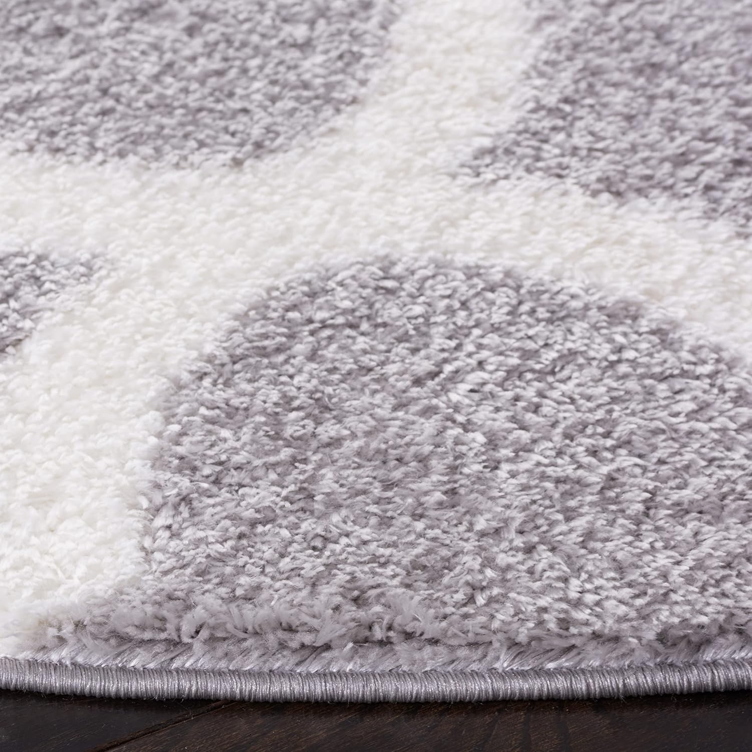image:imageSAFAVIEH Tahoe Shag Collection Area Rug 9 x 12 Black amp White Trellis Design NonShedding amp Easy Care 12inch Thick Ideal for High Traffic Areas in Living Room Bedroom THO675ZLight GreyWhite