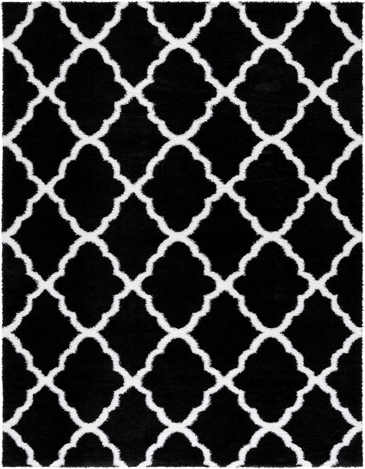image:imageSAFAVIEH Tahoe Shag Collection Area Rug 9 x 12 Black amp White Trellis Design NonShedding amp Easy Care 12inch Thick Ideal for High Traffic Areas in Living Room Bedroom THO675ZBlackWhite