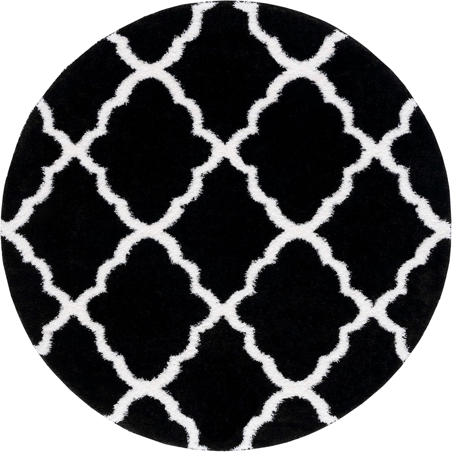 image:imageSAFAVIEH Tahoe Shag Collection Area Rug 9 x 12 Black amp White Trellis Design NonShedding amp Easy Care 12inch Thick Ideal for High Traffic Areas in Living Room Bedroom THO675ZBlackWhite