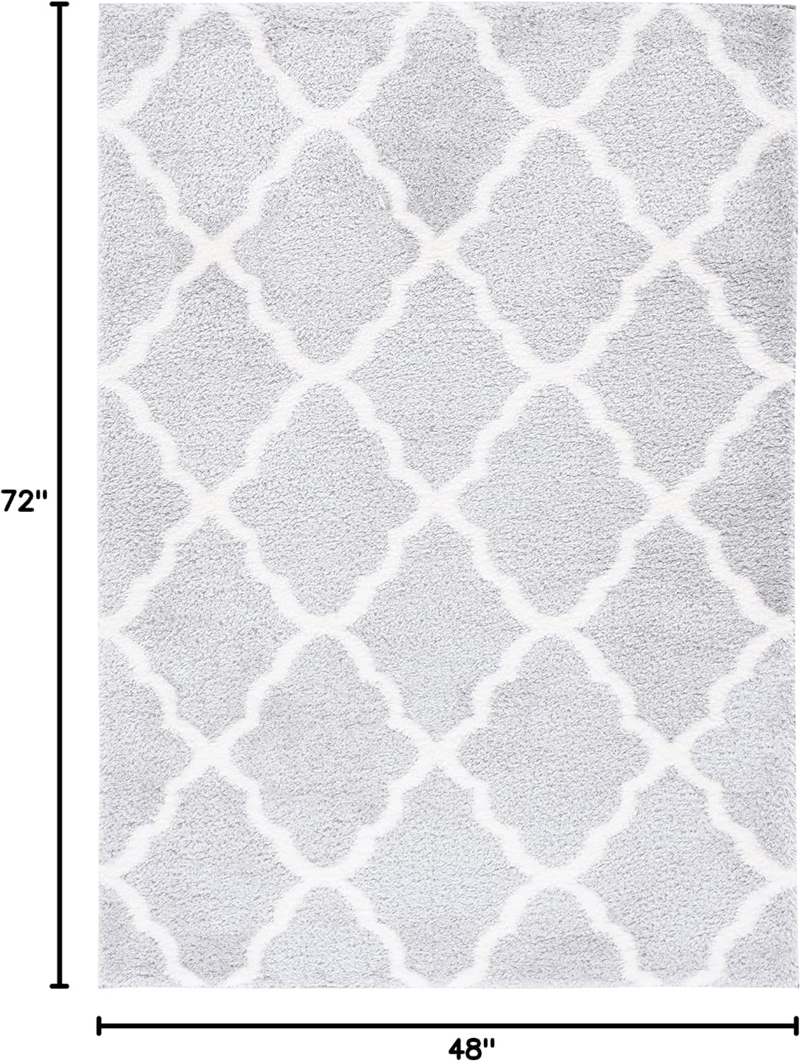 image:imageSAFAVIEH Tahoe Shag Collection Area Rug 9 x 12 Black amp White Trellis Design NonShedding amp Easy Care 12inch Thick Ideal for High Traffic Areas in Living Room Bedroom THO675ZLight GreyWhite