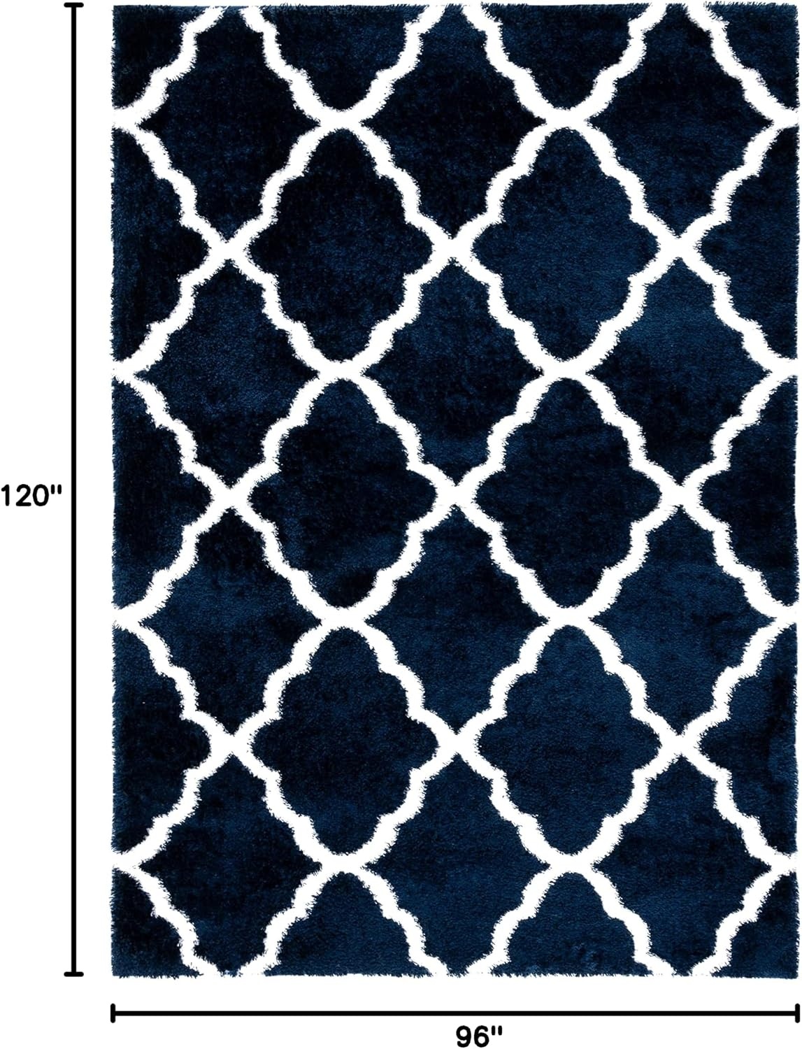 image:imageSAFAVIEH Tahoe Shag Collection Area Rug 9 x 12 Black amp White Trellis Design NonShedding amp Easy Care 12inch Thick Ideal for High Traffic Areas in Living Room Bedroom THO675ZNavyWhite