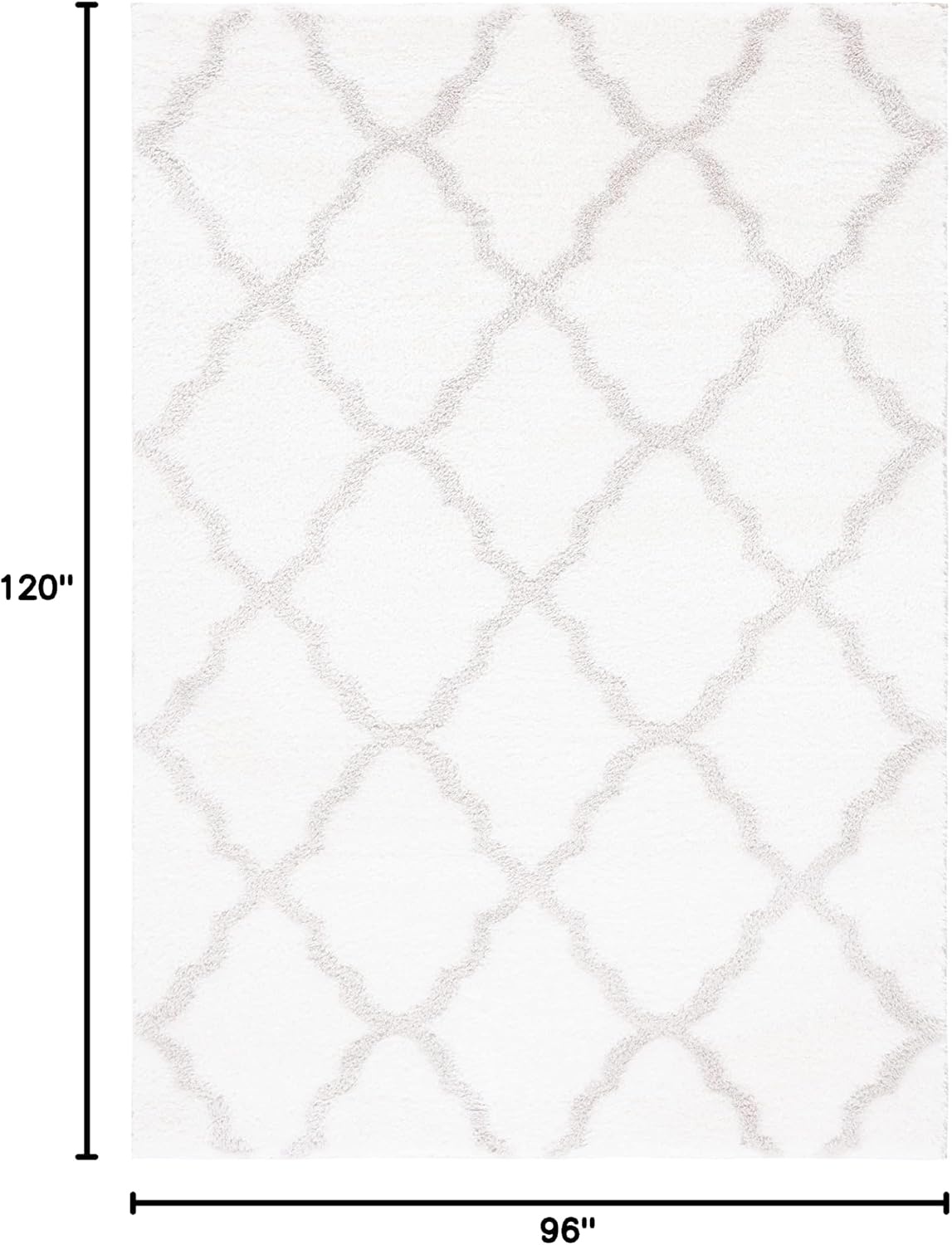 image:imageSAFAVIEH Tahoe Shag Collection Area Rug 9 x 12 Black amp White Trellis Design NonShedding amp Easy Care 12inch Thick Ideal for High Traffic Areas in Living Room Bedroom THO675ZWhiteSilver