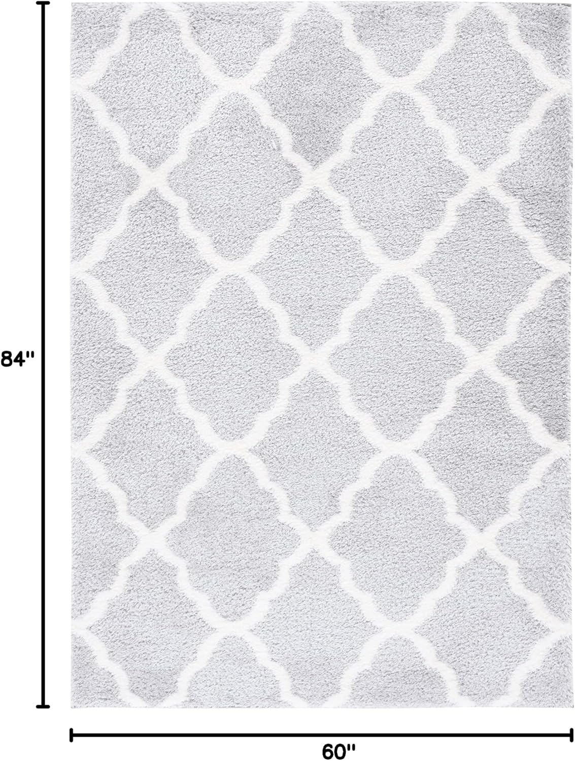 image:imageSAFAVIEH Tahoe Shag Collection Area Rug 9 x 12 Black amp White Trellis Design NonShedding amp Easy Care 12inch Thick Ideal for High Traffic Areas in Living Room Bedroom THO675ZLight GreyWhite