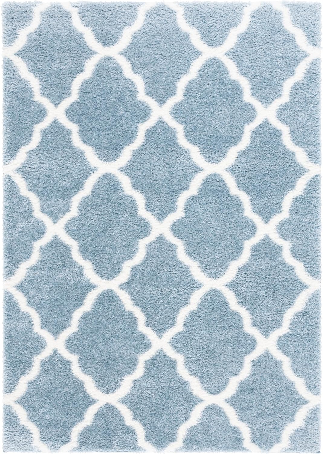 image:imageSAFAVIEH Tahoe Shag Collection Area Rug 9 x 12 Black amp White Trellis Design NonShedding amp Easy Care 12inch Thick Ideal for High Traffic Areas in Living Room Bedroom THO675ZBlueWhite