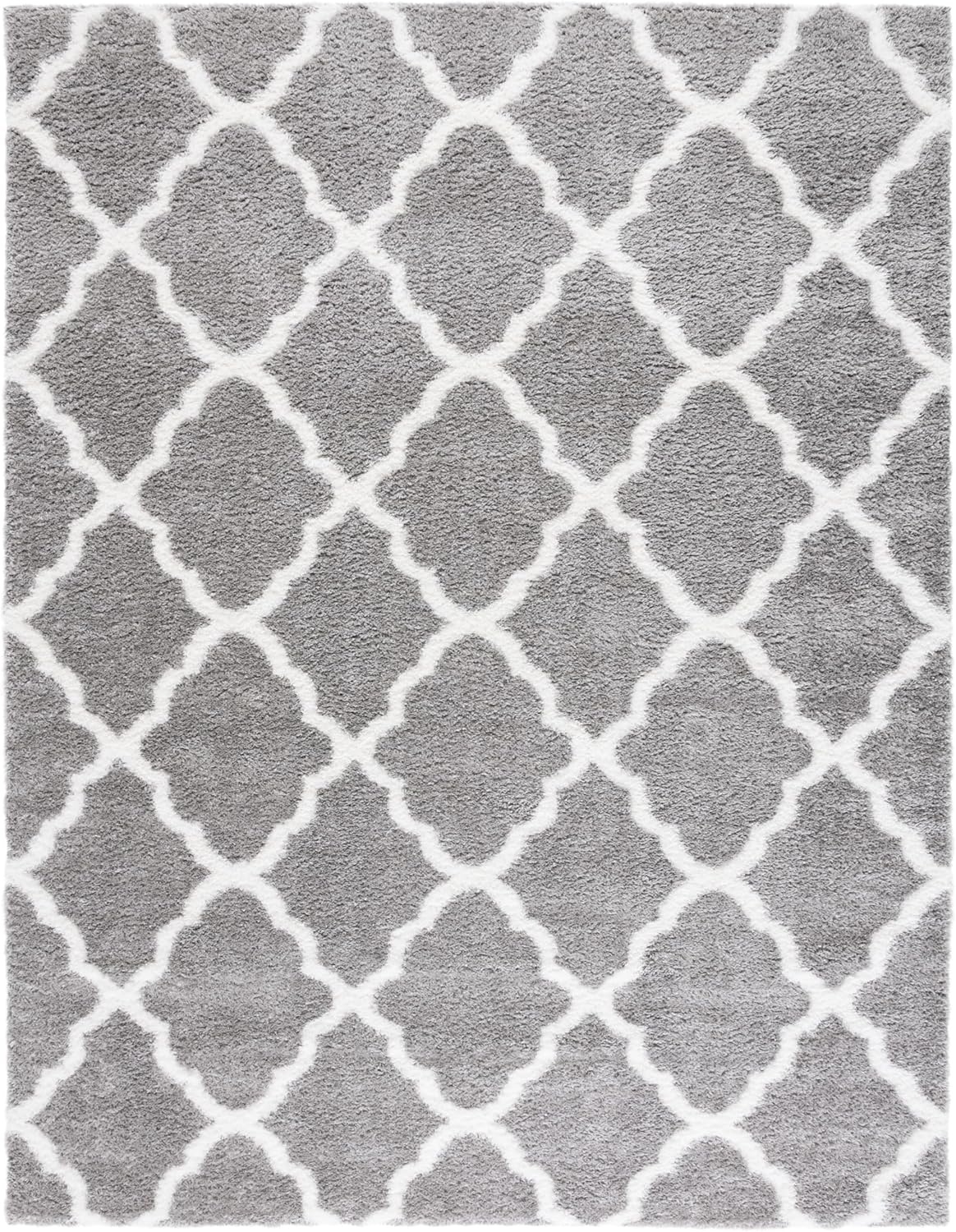 image:imageSAFAVIEH Tahoe Shag Collection Area Rug 9 x 12 Black amp White Trellis Design NonShedding amp Easy Care 12inch Thick Ideal for High Traffic Areas in Living Room Bedroom THO675ZGreyWhite